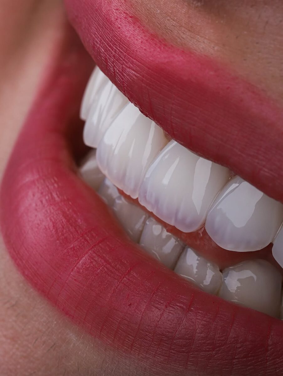 Luxury porcelain veneers Colombia cosmetic dentistry macro photo