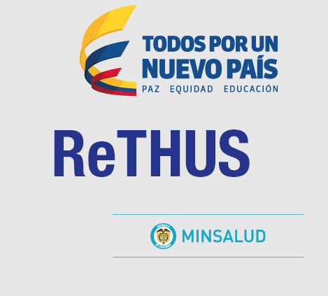 Official ReTHUS certification logo from Minsalud Colombia, verifying Dr. Yazmin Escudero as a registered health professional for safe dental veneers.