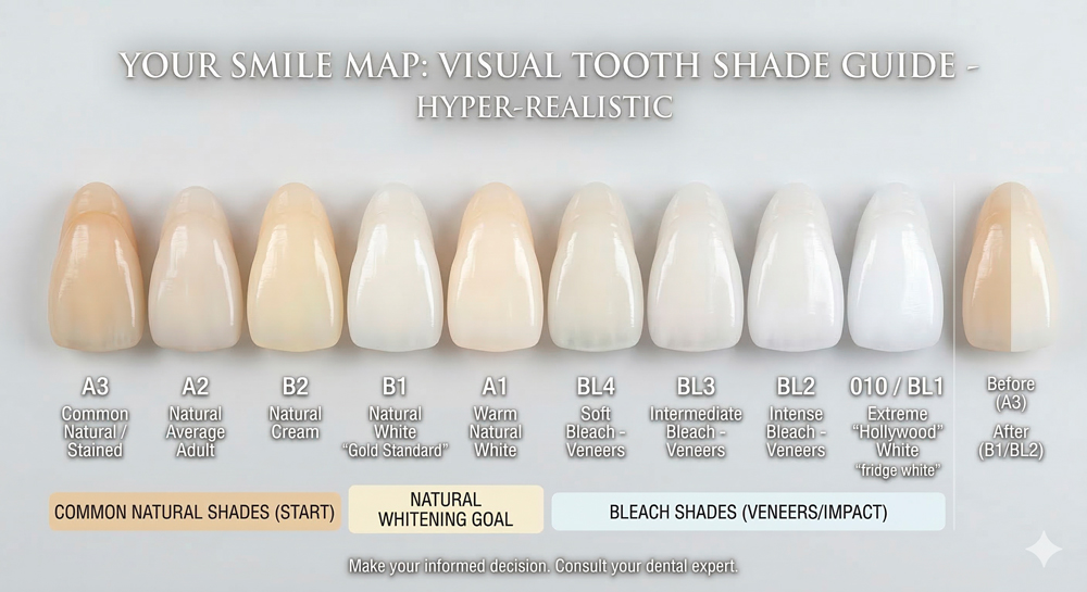 You are currently viewing The Ultimate Guide to Teeth Whitening Shades and Color Scales