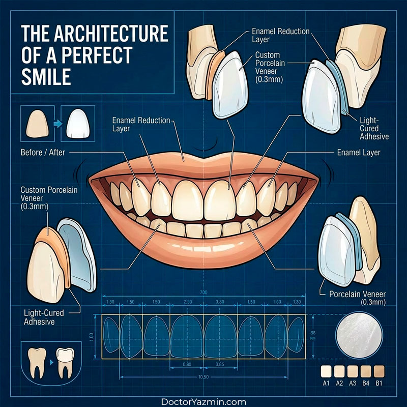 Architecture of a minimal prep 0.3mm porcelain veneer